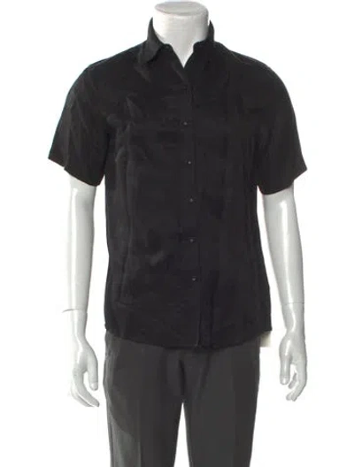 Pre-owned Anine Bing Short Sleeve Shirt In Black
