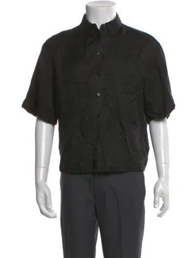 Pre-owned Anine Bing Short Sleeve Shirt In Black