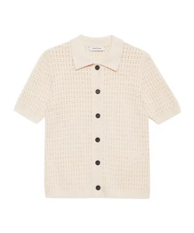 Anine Bing Short Sleeve Shirt In White