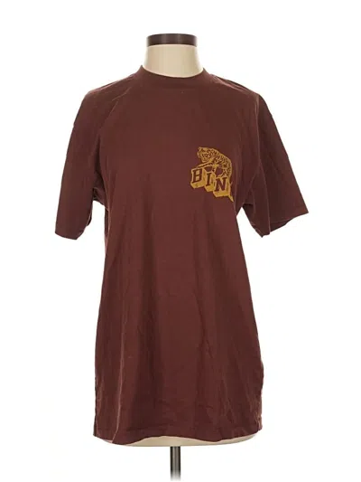 Pre-owned Anine Bing Short Sleeve T-shirt In Burgundy