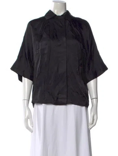 Pre-owned Anine Bing Short Sleeve Top In Black