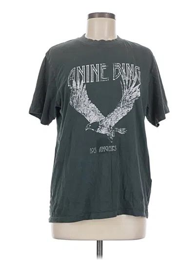 Pre-owned Anine Bing Short Sleeve Top Gray Crew Neck Tops