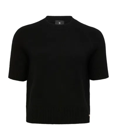 Anine Bing Short-sleeved Sweater In Black