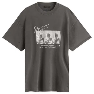 Anine Bing Womens Washed Black Ashton Graphic-print Cotton-jersey T-shirt In Gray