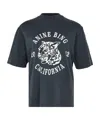 Anine Bing Avi Tee Collegiate Leopard In Washed Charcoal In Black