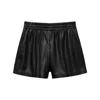 Anine Bing High-rise Vegan Leather Shorts With Elastic Waistband In Black