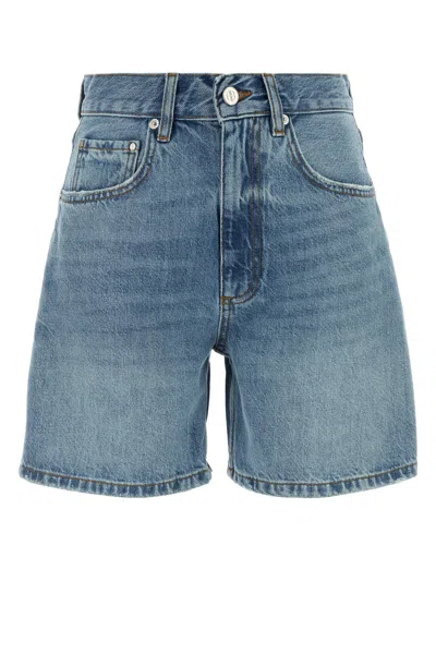 Anine Bing Denim Heath Shorts Five Pocket Design In Blue