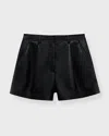 Anine Bing Carmen Recycled Leather Shorts In Black
