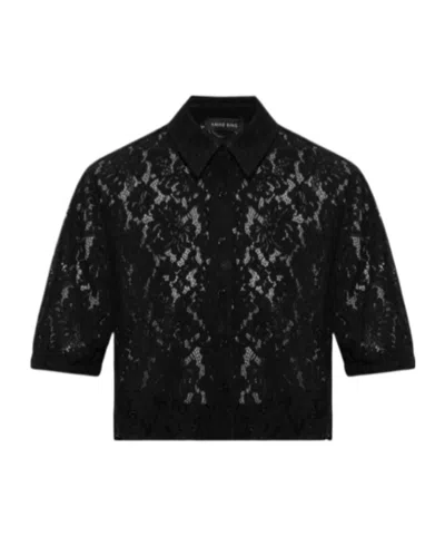 Anine Bing Short-sleeved Shirt In Black