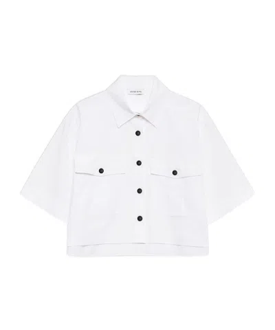 Anine Bing Short-sleeved Shirt In White