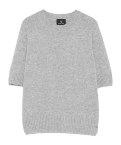 Anine Bing Short-sleeved Sweater In Gray