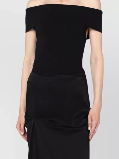 Anine Bing Shoulder Design Fitted Silhouette Soft Stretchable In Black