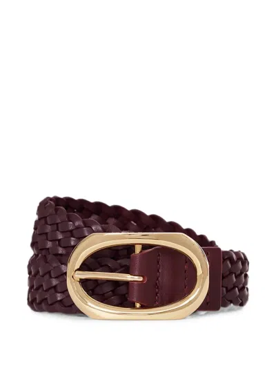 Anine Bing Signature Link Belt Braided In Red