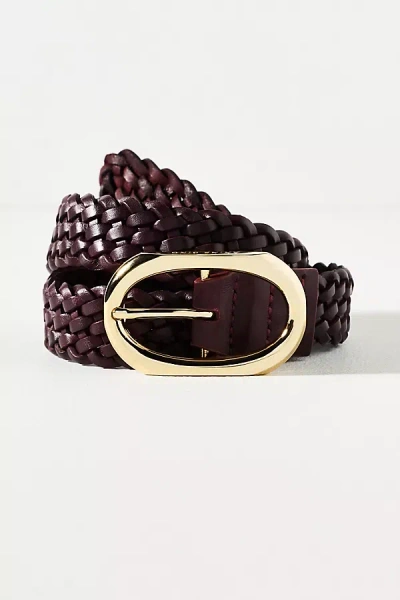 Anine Bing Signature Oval Buckle Belt In Red