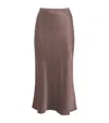 Anine Bing Brown Bar Silk Skirt In Brown