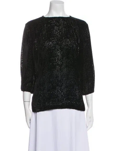 Pre-owned Anine Bing Silk Bateau Neckline Blouse In Black