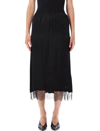 Anine Bing Silk Blend Mini Skirt For Women In Black