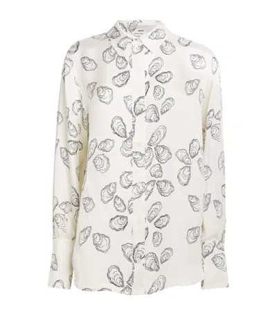 Anine Bing Silk-blend Oyster Avalon Shirt