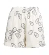 Anine Bing Silk-blend Oyster Shorts