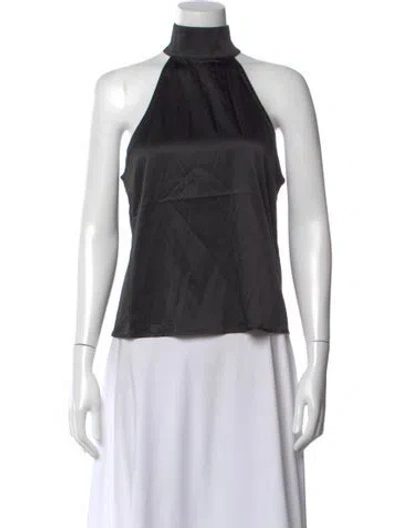 Pre-owned Anine Bing Silk Halterneck Top In Black