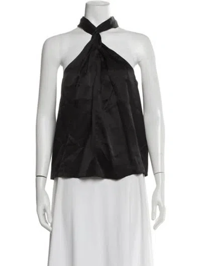 Pre-owned Anine Bing Silk Halterneck Top In Black