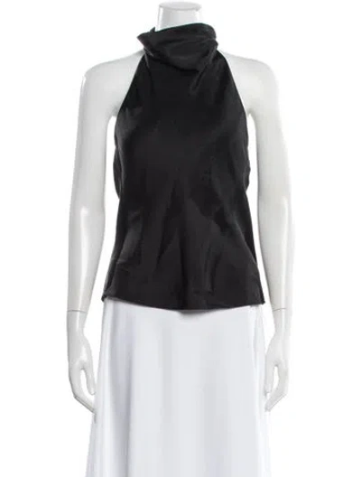 Pre-owned Anine Bing Silk Halterneck Top In Black