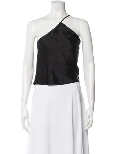 Pre-owned Anine Bing Silk Halterneck Top W/ Tags In Black