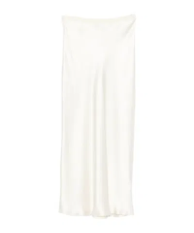 Anine Bing Silk High-rise Skirt In White