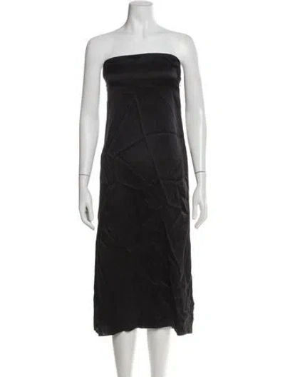 Pre-owned Anine Bing Silk Knee-length Dress In Black