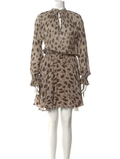 Pre-owned Anine Bing Silk Knee-length Dress In Neutral