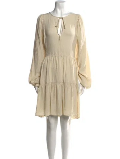 Pre-owned Anine Bing Silk Knee-length Dress In Neutral
