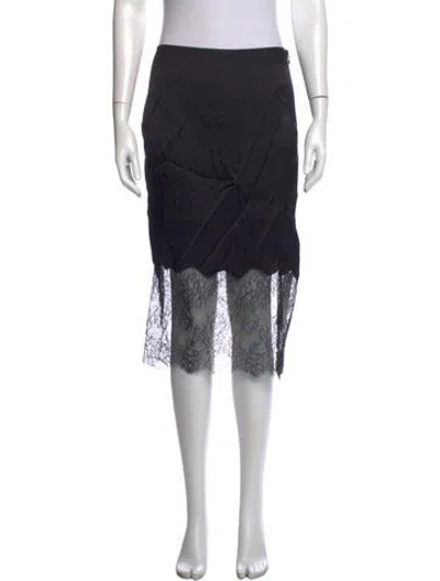 Pre-owned Anine Bing Silk Knee-length Skirt In Black