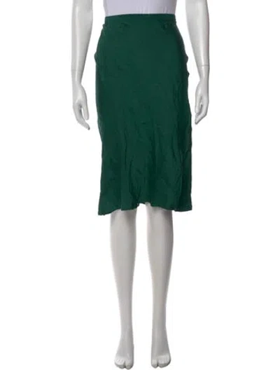 Pre-owned Anine Bing Silk Knee-length Skirt In Green