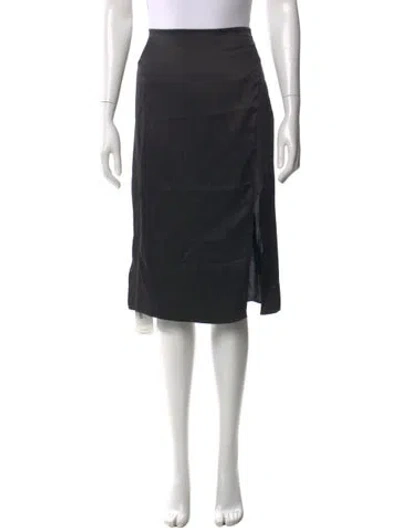 Pre-owned Anine Bing Silk Knee-length Skirt W/ Tags In Black