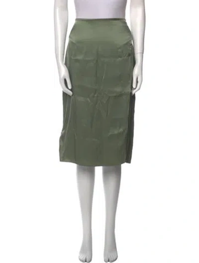 Pre-owned Anine Bing Silk Knee-length Skirt W/ Tags In Green