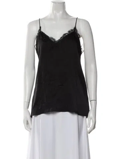 Pre-owned Anine Bing Silk Lace Pattern Pajamas In Black
