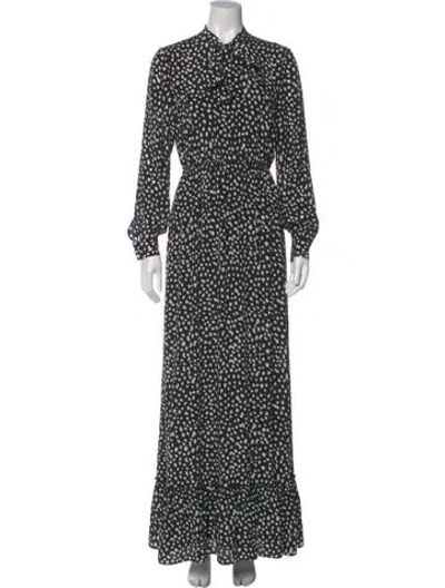Pre-owned Anine Bing Silk Long Dress In Black