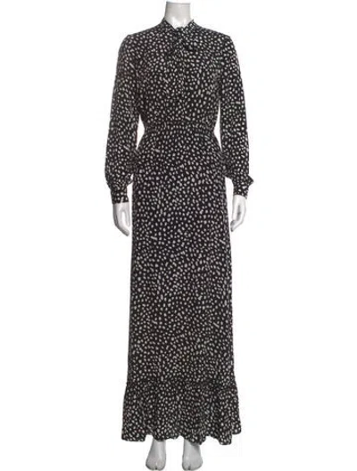 Pre-owned Anine Bing Silk Long Dress In Black
