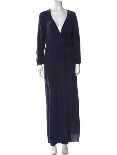 Pre-owned Anine Bing Silk Long Dress In Blue