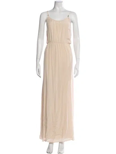 Pre-owned Anine Bing Silk Long Dress In Neutral