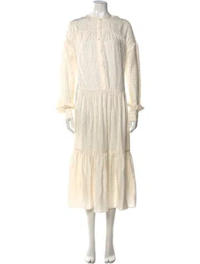 Pre-owned Anine Bing Silk Long Dress In Neutrals