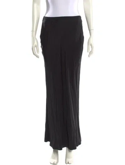 Pre-owned Anine Bing Silk Long Skirt In Black