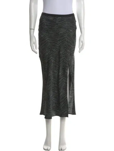 Pre-owned Anine Bing Silk Long Skirt In Black