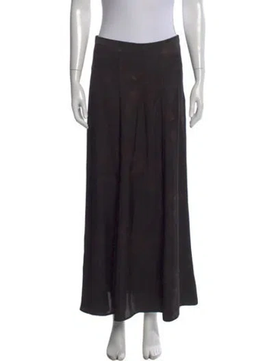 Pre-owned Anine Bing Silk Long Skirt In Black