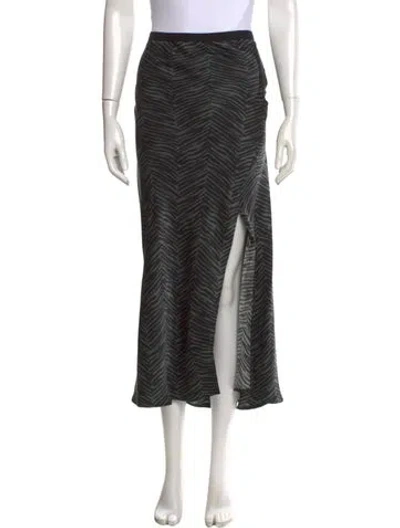 Pre-owned Anine Bing Silk Long Skirt In Black