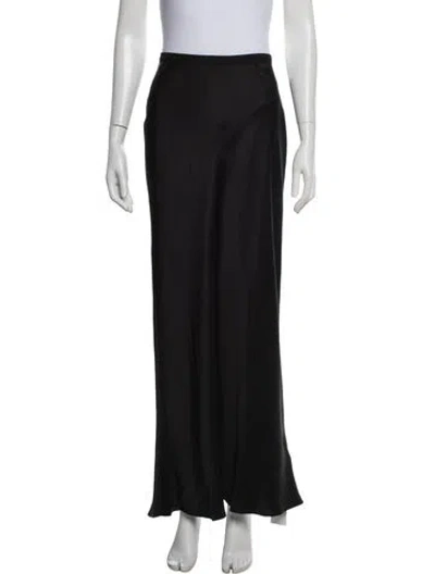 Pre-owned Anine Bing Silk Long Skirt In Black