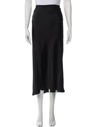 Pre-owned Anine Bing Silk Long Skirt In Black