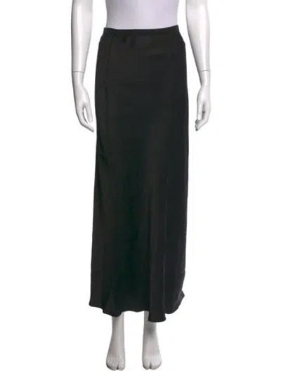 Pre-owned Anine Bing Silk Long Skirt In Black