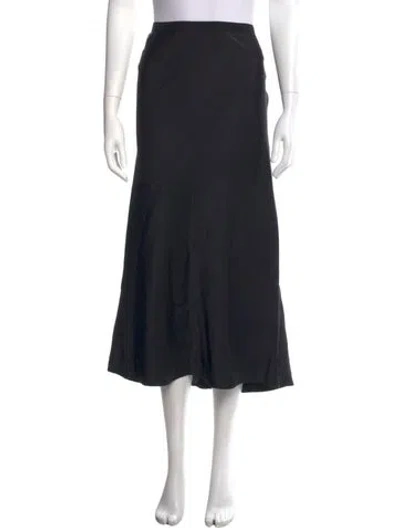 Pre-owned Anine Bing Silk Long Skirt In Black