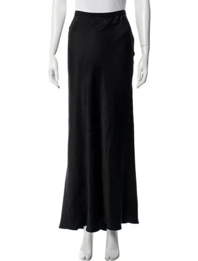 Pre-owned Anine Bing Silk Long Skirt In Black